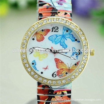 2014 alliage bande fleur série vogue montre main femme